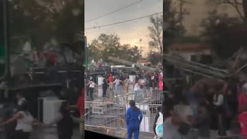 Vídeo: Cae estructura de festejos para el 10 de mayo en la Gustavo A. Madero