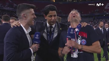 Uno de los momentos del año: Al Khelaïfi irrumpe en pleno directo de Movistar+ y deja un clip viral