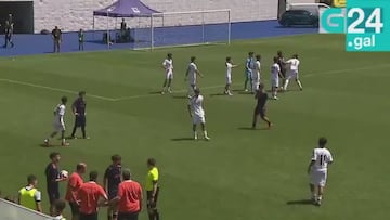 La lamentable pelea durante el Real Madrid - Celta de cadetes con puñetazos incluidos