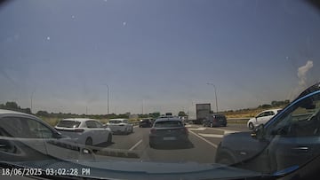 Infierno al volante: la c¨¢mara de un coche graba un accidente que acaba en pelea fatal en Madrid
