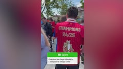 Touching tribute: Everton fan honors Diogo Jota at Anfield