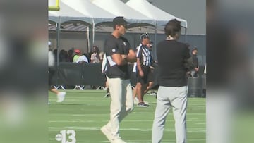 Tom Brady hits Raiders training camp, sharing moments with players