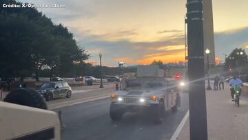 Lo nunca visto: la Guardia Nacional ya pasa por las calles de Washington D.C.