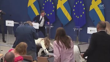 La imagen más vista en Europa: la ministra de Salud se desploma sobre su atril en plena comparecencia