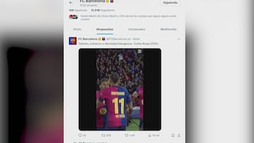 El tuit oficial del Barça nada más perder Lamine el Balón de Oro y ganarlo su exjugador Dembélé