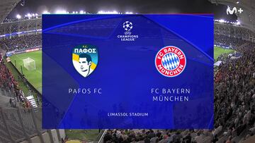 Resumen y goles del Pafos vs Bayern Múnich, jornada 2 de la Champions League 25-26