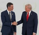 Así fue el momento en el que Trump y Pedro Sánchez se saludaron en la cumbre por la paz en Gaza