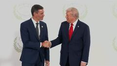 Así fue el momento en el que Trump y Pedro Sánchez se saludaron en la cumbre por la paz en Gaza