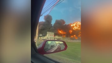 Louisville plane crash: dramatic moment caught on camera sparks fire
