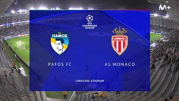 Resumen y goles del Pafos vs AS Monaco, jornada 5 de la Champions League 25-26