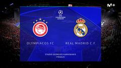 Resumen y goles del Olympiacos vs Real Madrid, jornada 5 de la Champions League 25-26