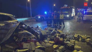 El viral accidente que colapsó la M50 en Madrid: vean lo que llevaba el camión y entenderán el revuelo