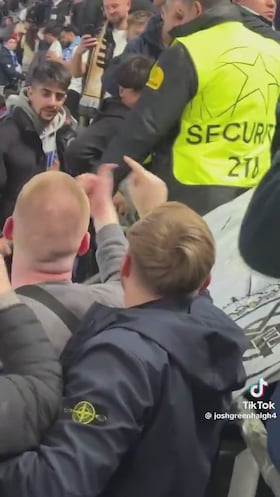 El enganchón entre aficionados del Madrid y City en el Bernabéu que no se vio