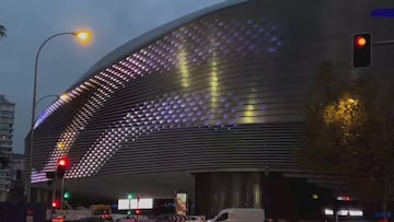 Tienen que verlo: la fachada del Bernabéu que da a la Castellana completamente iluminada