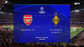 Resumen y goles del Arsenal vs Kairat Almaty, jornada 8 de la Champions League 25-26