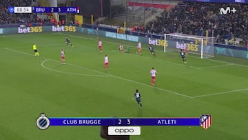 Así fue el 3-3 del Brujas en el 90′ que dejó a Simeone congelado en la banda: Oblak pudo hacer mucho más