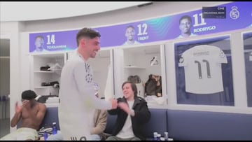 Real Madrid teammates give Fede Valverde hero’s welcome after Champions League hat trick vs Manchester City