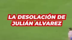 La desolación de Julian Álvarez al ir a saludar a la afición del Atleti: se derrumbó...