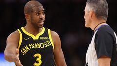 Warriors guard Chris Paul was ejected from the game against the Suns and he says he and the ref have “personal” beef after an incident involving Paul’s son.