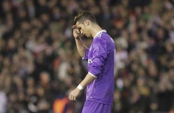 Cristiano Ronaldo cuts a dejected figure at Mestalla.
