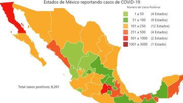 Mapa y casos de coronavirus en M&eacute;xico por estados hoy 19 de abril