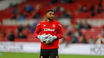 MIDDLESBROUGH, ENGLAND - JULY 22: Middlesbroughs Zack Steffen during the Football Friendly match between Middlesbrough and Olympique de Marseille at Riverside Stadium on July 22, 2022 in Middlesbrough, England. (Photo by Alex Dodd - CameraSport via Getty Images)