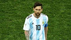 El delantero argentino del Barcelona, Leo Messi, con Argentina durante el Mundial 2018.