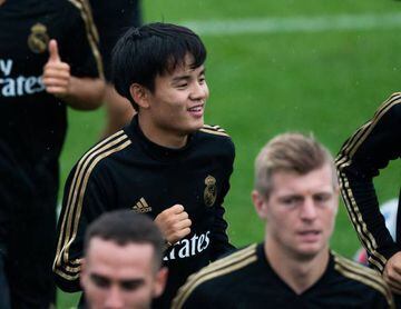Takefusa Kubo in training with Real Madrid in Montreal last week