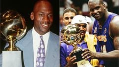 Solamente dos jugadores han conseguido el premio Bill Russell al Jugador Más Valioso en las NBA Finals de manera consecutiva durante tres temporadas: Michael Jordan y Shaquille O’Neal.