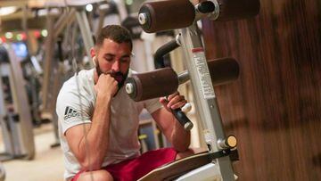 Benzema, in the gym.
