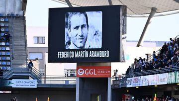 Tribute To Frederico Martin ARAMBURU during the Top 14 match between Montpellier and Biarritz at GGL Stadium on March 26, 2022 in Montpellier, France. (Photo by Alexandre Dimou/Icon Sport via Getty Images)