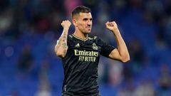 Daniel Ceballos of Real Madrid celebrates the victory at full time during the La Liga match between RCD Espanyol and Real Madrid played at RCDE Stadium on August 28, 2022 in Barcelona, Spain. (Photo by Sergio Ruiz / Pressinphoto / Icon Sport)