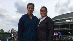 Garbi&ntilde;e Muguruza y Conchita, en Wimbledon.
