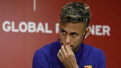 Neymar durante una rueda de prensa. 