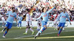 Griezmann festeja el 0-1 en Vallecas. 