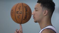 CAMDEN, NJ - SEPTEMBER 26: Ben Simmons #25 of the Philadelphia 76ers spins a basketball on his finger during media day on September 26, 2016 in Camden, New Jersey. NOTE TO USER: User expressly acknowledges and agrees that, by downloading and or using this photograph, User is consenting to the terms and conditions of the Getty Images License Agreement.   Mitchell Leff/Getty Images/AFP == FOR NEWSPAPERS, INTERNET, TELCOS &amp; TELEVISION USE ONLY ==