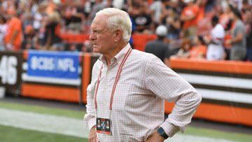 CLEVELAND, OHIO - SEPTEMBER 18: Owner Jimmy Haslam watches the game against the New York Jets from the sideline at FirstEnergy Stadium on September 18, 2022 in Cleveland, Ohio. (Photo by Nick Cammett/Getty Images)