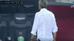 Los nervios y tensión de Setién al ver al Barça empatando