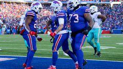 Josh Allen threw for three touchdowns as the Buffalo Bills hung on to take down the Miami Dolphins in a thrilling shootout from Orchard Park.
