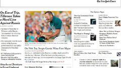 Sergio García abrió la web del New York Times tras su victoria en el Masters de Augusta.