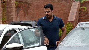 Pakistani cricketer Sharjeel Khan arrives to attend an anti-corruption tribunal meeting in Lahore on August 30, 2017.  Pakistan&#039;s anti-corruption tribunal on August 30 banned opener Sharjeel Khan for five years over a spot-fixing case that has rocke