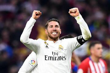 Ramos celebrates after Madrid's 3-1 win over Atlético on Saturday.