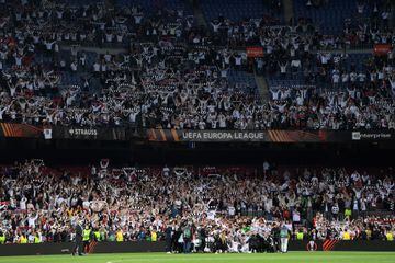 Frankfurt fans pack out the Camp Nou.