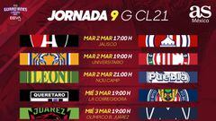 Liga MX: Fechas y horarios del Guardianes 2021, Jornada 9
