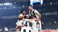 Jugadores de Juventus celebrando un gol ante Manchester United por la Champions League