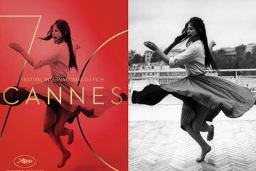 El cartel de Cannes en comparación con la fotografía original de Claudia Cardinale.