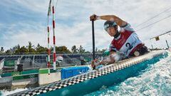 TOKYO, JAPAN - JULY 20: Mallory Franklin of Team Great Britain in action during training at the Kasai Canoe Slalom Center ahead of the Tokyo 2020 Olympic Games on July 20, 2021 in Tokyo, Japan. (Photo by Adam Pretty/Getty Images)