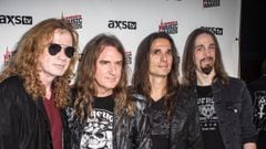 Dirk Verbeuren, David Ellefson, Dave Mustaine y Kiko Loureiro de Megadeth en los Loudwire Music Awards en California. Octubre 24, 2017.