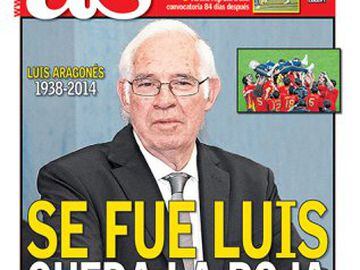 Atleti legend Luis Aragones (1930-2014) adorns the front cover on February 2, 2014 as the "Colchonero" world mourns his passing.