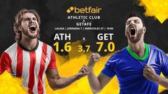 Athletic Club de Bilbao vs. Getafe CF: horario, TV, estadísticas, clasificación y pronósticos